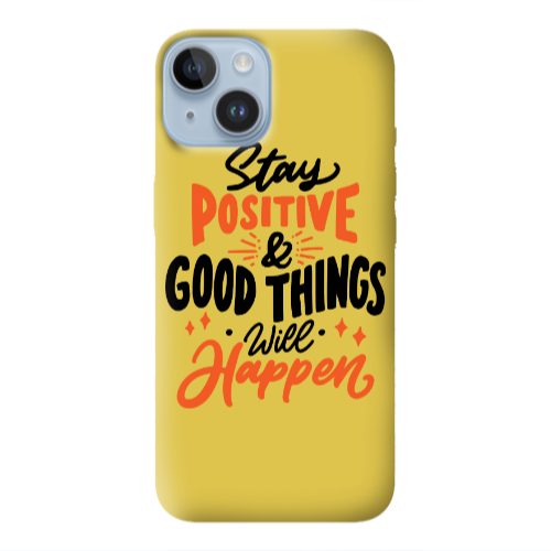 Apple iPhone 14 Plus Stay Positive Yellow Colored Silicone TPU Θήκη