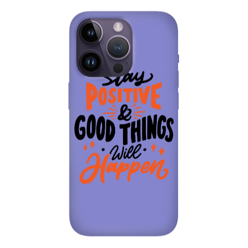 Apple iPhone 14 Pro  Stay Positive Purple Colored Silicone TPU Θήκη