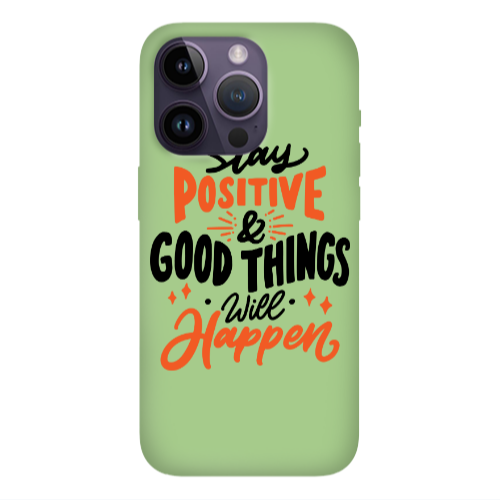 Apple iPhone 14 Pro Max Stay Positive Light Green Colored Silicone TPU Θήκη