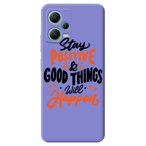 Xiaomi Redmi Note 12 Pro 5G Stay Positive Purple Colored Silicone TPU Θήκη