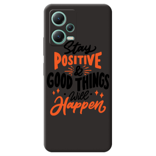 Xiaomi Redmi Note 12 Pro 5G Stay Positive Black Colored Silicone TPU Θήκη