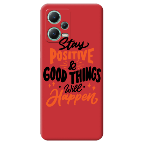 Xiaomi Redmi Note 12 Pro 5G Stay Positive Red Colored Silicone TPU Θήκη
