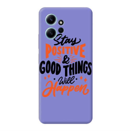 Xiaomi Redmi Note 12 4G Stay Positive Purple Colored Silicone TPU Θήκη