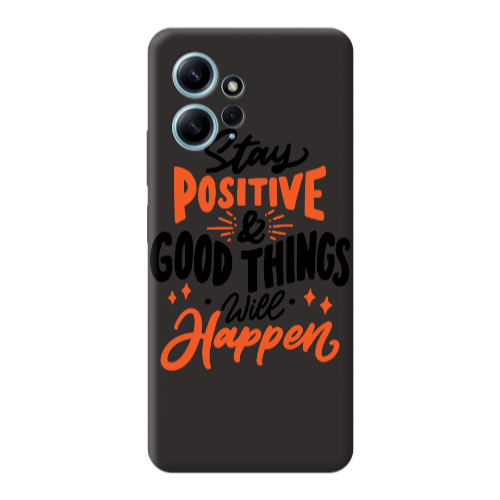 Xiaomi Redmi Note 12 4G Stay Positive Black Colored Silicone TPU Θήκη