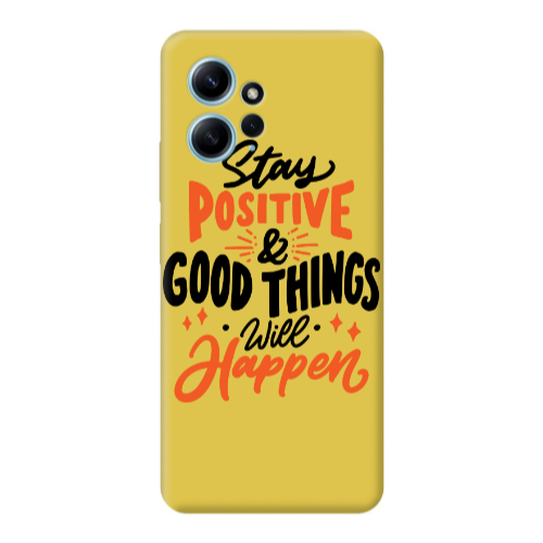 Xiaomi Redmi Note 12 4G Stay Positive Yellow Colored Silicone TPU Θήκη