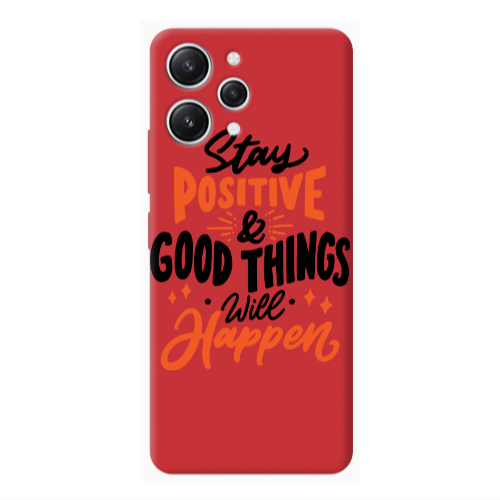 Xiaomi Redmi 12 Stay Positive Red Colored Silicone TPU Θήκη