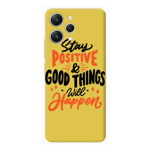 Xiaomi Redmi 12 Stay Positive Yellow Colored Silicone TPU Θήκη