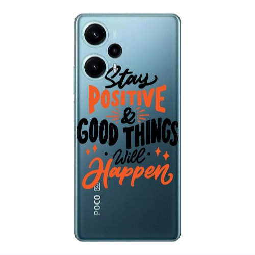 Xiaomi Poco F5 Stay Positive Transparent Silicone TPU Θήκη