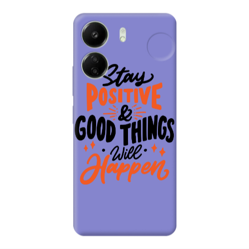 Xiaomi Redmi 13C Stay Positive Purple Colored Silicone TPU Θήκη