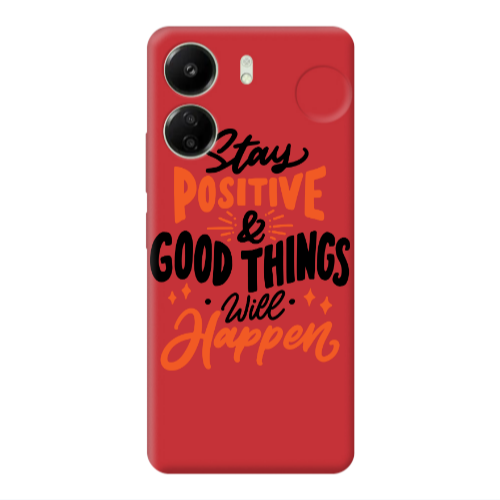 Xiaomi Redmi 13C Stay Positive Red Colored Silicone TPU Θήκη