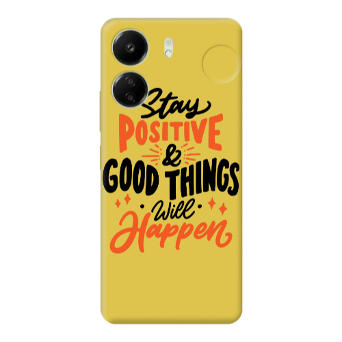 Xiaomi Redmi 13C Stay Positive Yellow Colored Silicone TPU Θήκη