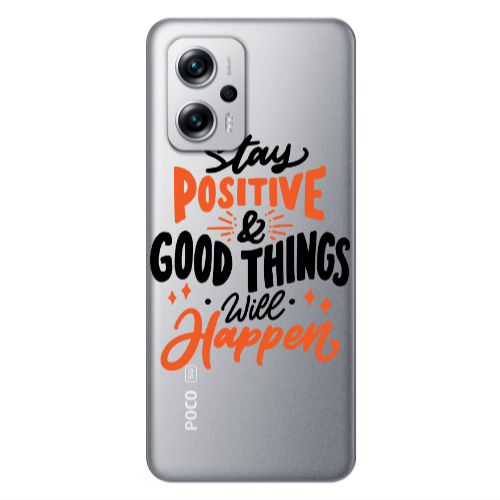 Xiaomi Poco X4 GT Stay Positive Transparent Silicone TPU Θήκη