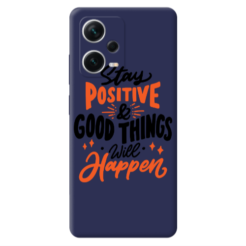 Xiaomi Poco X5 Stay Positive Dark blue Colored Silicone TPU Θήκη