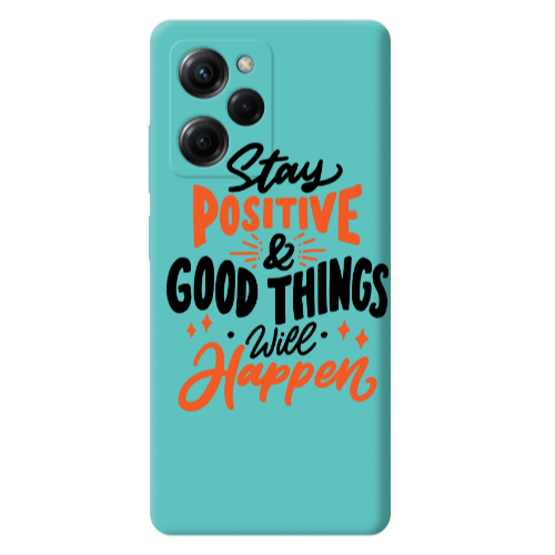 Xiaomi Poco X5 Pro Stay Positive Turquoise Colored Silicone TPU Θήκη