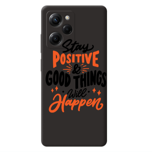 Xiaomi Poco X5 Pro Stay Positive Black Colored Silicone TPU Θήκη