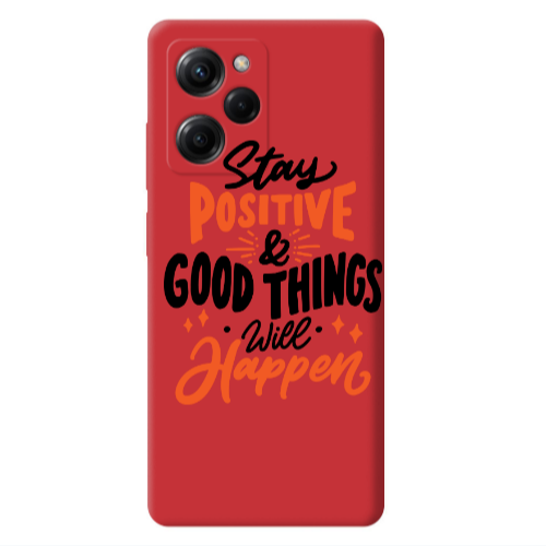Xiaomi Poco X5 Pro Stay Positive Red Colored Silicone TPU Θήκη