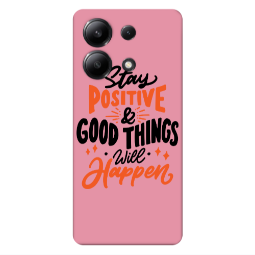 Xiaomi Redmi Note 13 4G Stay Positive Pink Colored Silicone TPU Θήκη