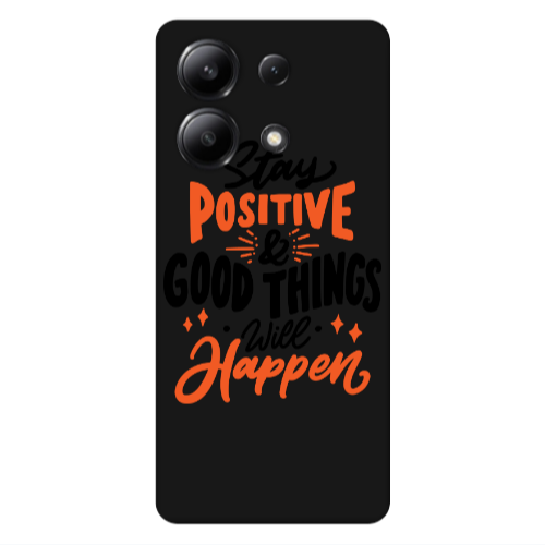 Xiaomi Redmi Note 13 4G Stay Positive Black Colored Silicone TPU Θήκη