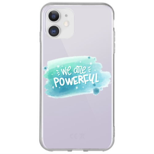 Apple iPhone 12 We are Powerful Transparent Silicone TPU Θήκη