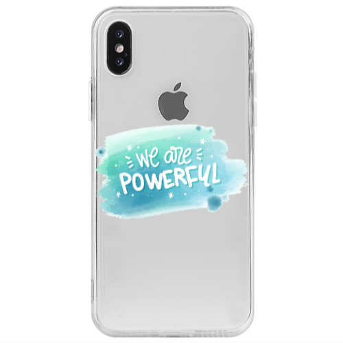 Apple iPhone X We are Powerful Transparent Silicone TPU Θήκη