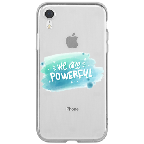 Apple iPhone Xr We are Powerful Transparent Silicone TPU Θήκη