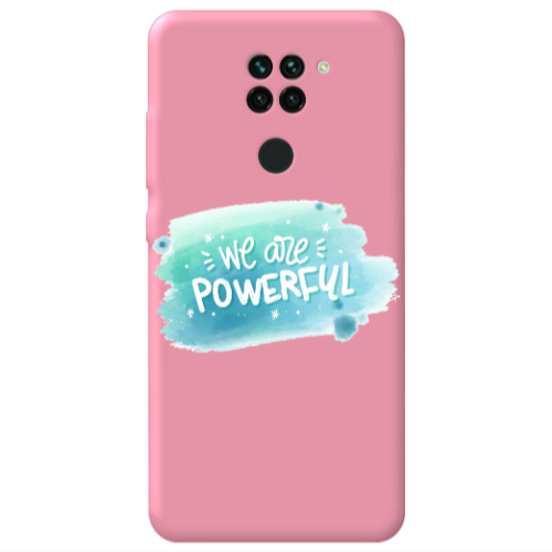 Xiaomi Redmi Note 9 We are Powerful Pink Colored Silicone TPU Θήκη