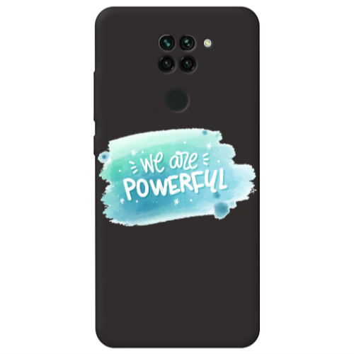 Xiaomi Redmi Note 9 We are Powerful Black Colored Silicone TPU Θήκη