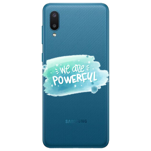 Samsung A02 We are Powerful Transparent Silicone TPU Θήκη