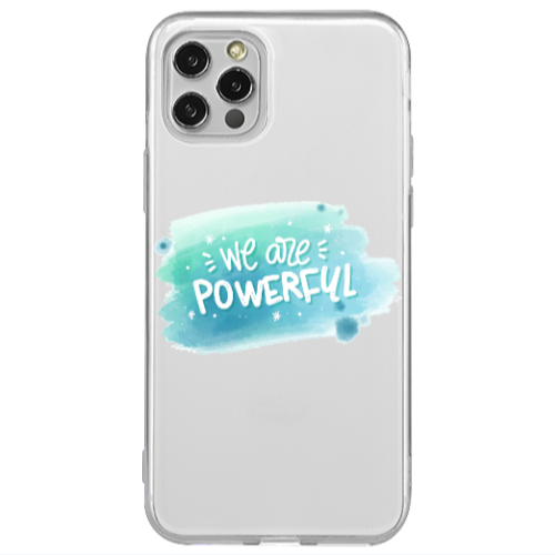 Apple iPhone 12 Pro We are Powerful Transparent Silicone TPU Θήκη