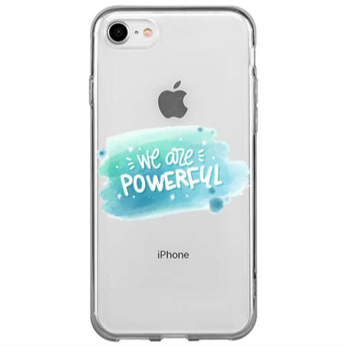 Apple iPhone 7 We are Powerful Transparent Silicone TPU Θήκη