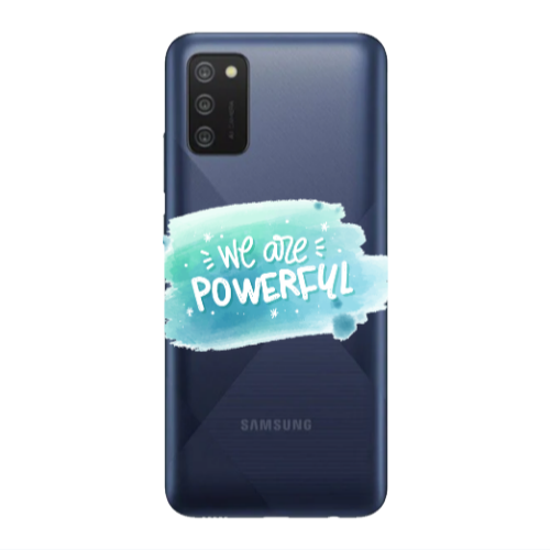 Samsung A03S We are Powerful Transparent Silicone TPU Θήκη