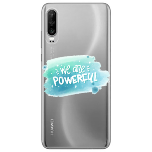 Huawei P30 We are Powerful Transparent Silicone TPU Θήκη