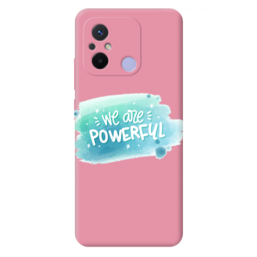 Xiaomi Redmi 12C We are Powerful Pink Colored Silicone TPU Θήκη