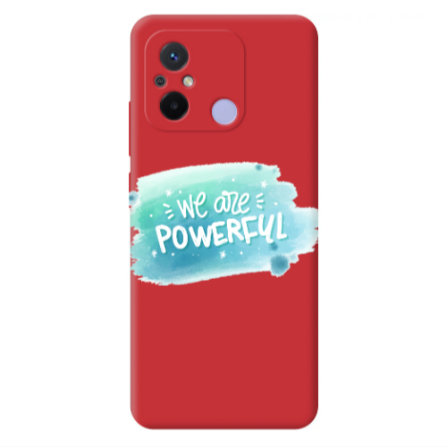 Xiaomi Redmi 12C We are Powerful Red Colored Silicone TPU Θήκη