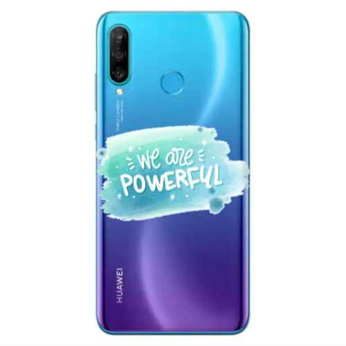 Huawei P30 Lite We are Powerful Transparent Silicone TPU Θήκη
