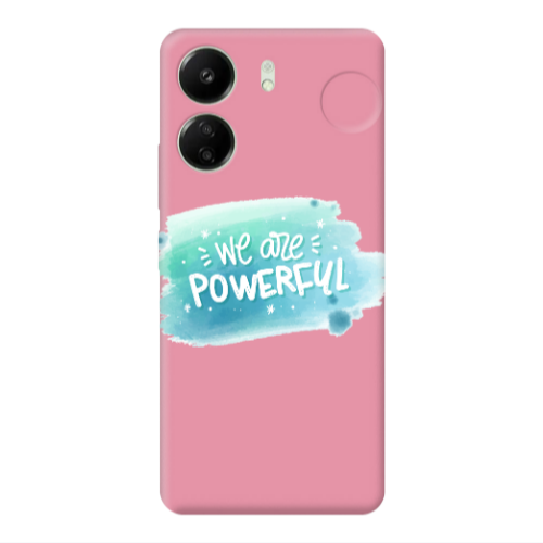Xiaomi Redmi 13C We are Powerful Pink Colored Silicone TPU Θήκη