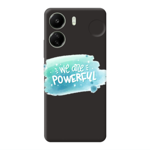Xiaomi Redmi 13C We are Powerful Black Colored Silicone TPU Θήκη