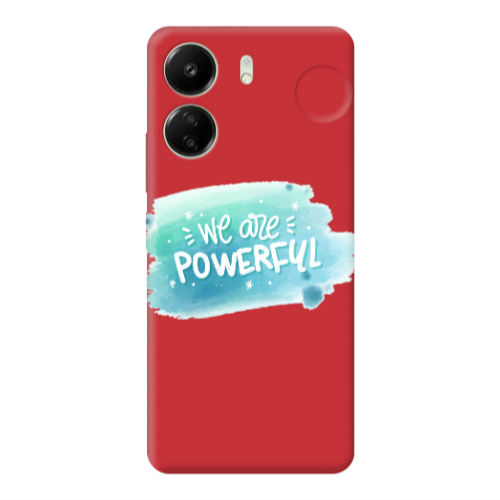 Xiaomi Redmi 13C We are Powerful Red Colored Silicone TPU Θήκη
