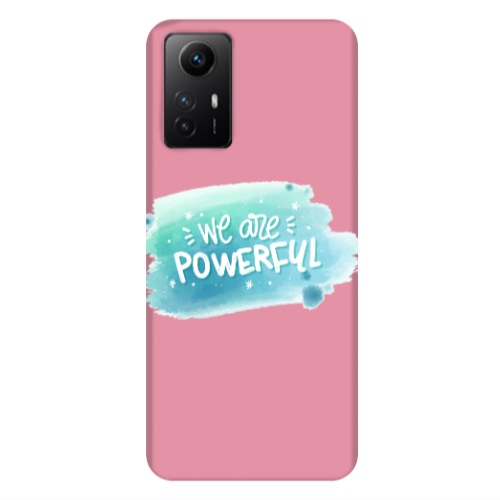 Xiaomi Redmi Note 12s We are Powerful Pink Colored Silicone TPU Θήκη