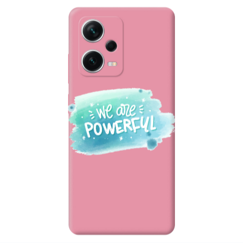 Xiaomi Poco X5 We are Powerful Pink Colored Silicone TPU Θήκη