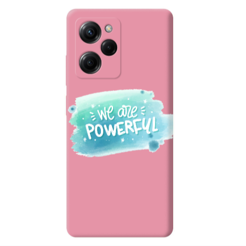 Xiaomi Poco X5 Pro We are Powerful Pink Colored Silicone TPU Θήκη