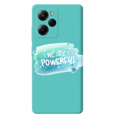 Xiaomi Poco X5 Pro We are Powerful Turquoise Colored Silicone TPU Θήκη
