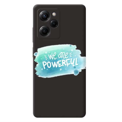 Xiaomi Poco X5 Pro We are Powerful Black Colored Silicone TPU Θήκη