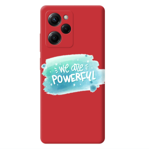 Xiaomi Poco X5 Pro We are Powerful Red Colored Silicone TPU Θήκη