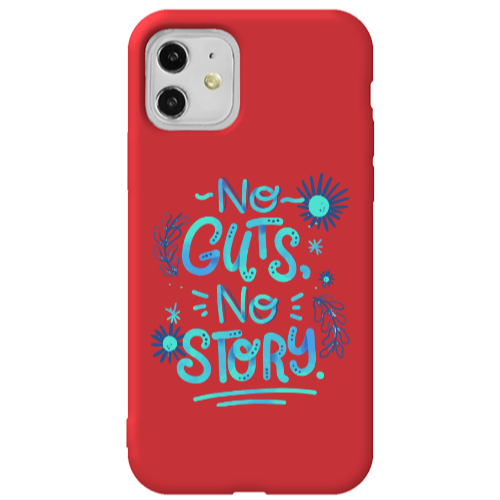 Apple iPhone 11  No guts no story Red Colored Silicone TPU Θήκη