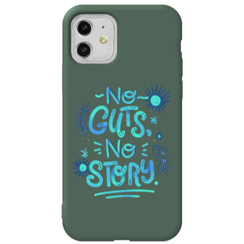 Apple iPhone 11  No guts no story Dark Green Colored Silicone TPU Θήκη