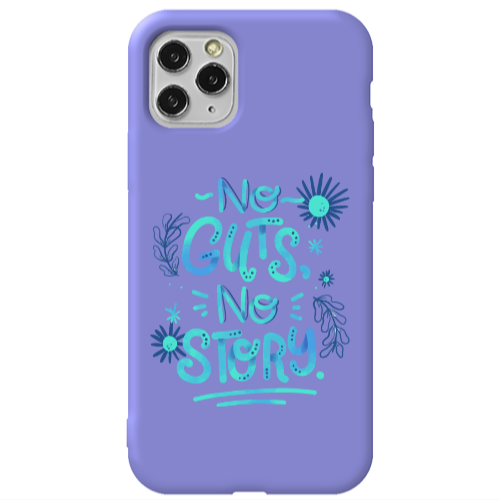 Apple iPhone 11 Pro No guts no story Purple Colored Silicone TPU Θήκη