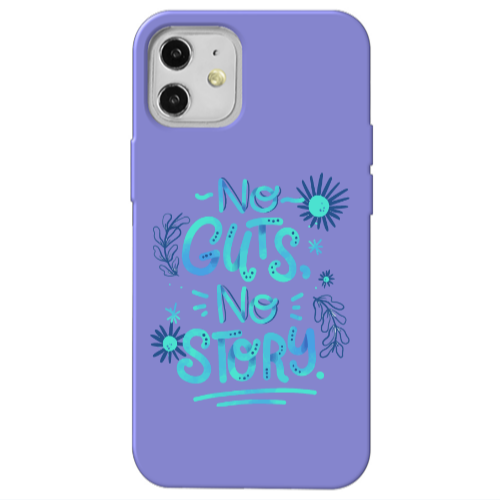 Apple iPhone 12 No guts no story Purple Colored Silicone TPU Θήκη