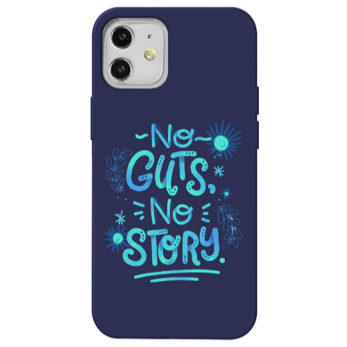 Apple iPhone 12 No guts no story Dark blue Colored Silicone TPU Θήκη