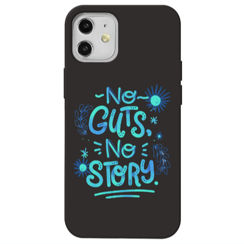 Apple iPhone 12 No guts no story Black Colored Silicone TPU Θήκη